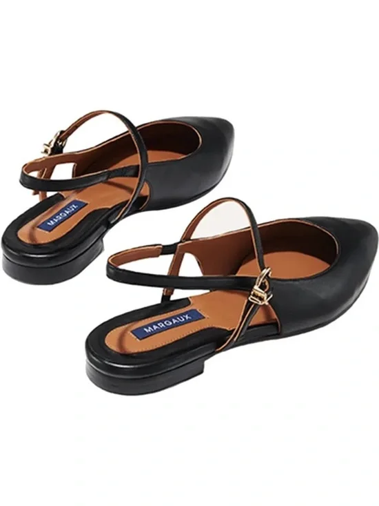 Margaux the Crosby Black Pointed Slingback Flats - Picture 2 of 6